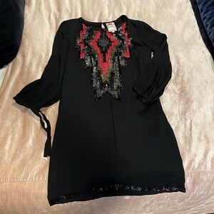 Crepe Sequin Mini Dress